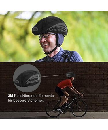 Reflective Bicycle Rain Hood | Waterproof Helmet Cover & Protection for All Helmets - Black - Buy Online on GoSupps.com