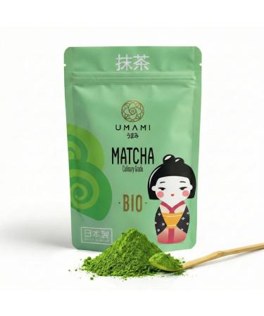 Umami Poudre de Th Vert Matcha BIO 100g - Grade Culinaire - Cultiv Uji Japon - Id al pour Matcha Latte P tisserie Smoothies et Recettes