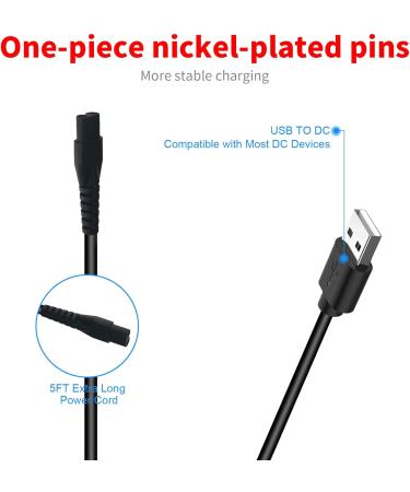 MEROM USB Charger Cable for Skull Pitbull Gold PRO Shaver - Replacement Power Adapter for Men's Electric Head and Face Shaver - Buy Online on GoSupps.com