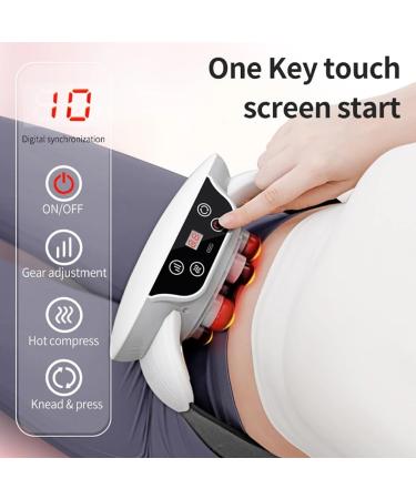 Rkxkj Abdominal Massage Device - Smart Touchscreen 3 Strength Levels Bian Stone Red Light Hot Compress for Abdominal Muscle Relief - International Shipping - Buy Online on GoSupps.com
