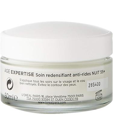  L'Oreal Paris L'Or al Paris - Fortifying Anti-Aging Night Cream - Triple Action Redensifying Anti-Wrinkle Night Care - Enriched with Calcium - For Mature Skin - From age 55 - Age Expertise - 50 ml - Buy Online on GoSupps.com