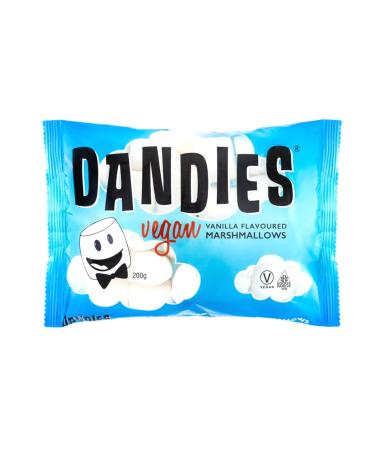 Dandies Light and Fluffy Vegan Marshmallows | Perfect for Barbeque | Bonfire | Roast | Toasting | Smores or Just Snacking | American Style | Suitable For Vegetarian | Gelatine-free | 200g