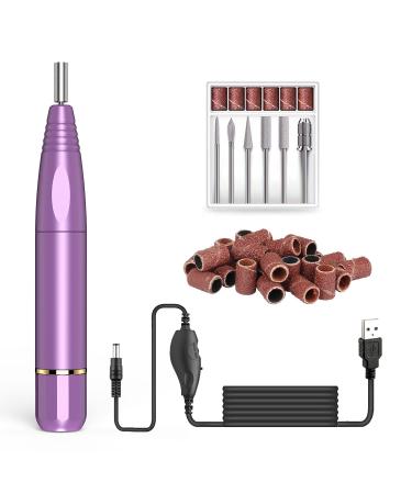 MEBAO Nail Drill Machine Electric, Portable Acrylic Nail Kit, Nail File Set for Acrylic, Gel Nails, Manicure Pedicure Polishing Shape Tools purple