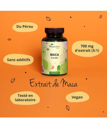 MACA from Peru Vegavero | 180 Capsules (6 Months) | Unique: With 0.2% Macamides & Macaenes | No Additives | Energy + Powerful Antioxidant + Libido | Vegan - Buy Online on GoSupps.com
