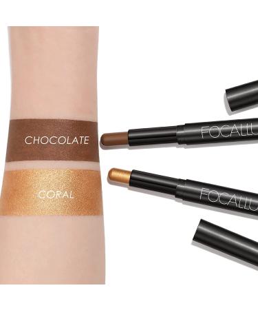 2 PCs Cream Eyeshadow Stick Set Long-Lasting Waterproof Bright & Matte Crayon Makeup Fancy Tabac (1718) International Shipping - Buy Online on GoSupps.com