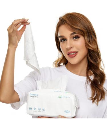 Gentowel Dry Cotton Soft Facial Tissues (2 Pack) - Gentle Disposable Makeup Removing Towels for Sensitive Skin - Buy Online on GoSupps.com
