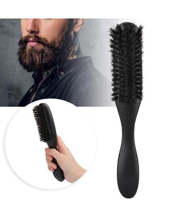 Beard Brush for Men - Long Handle Curved Mustache Brush Wooden Hair Cleaning Tool Black - Personal & Professional Use - Buy Online on GoSupps.com