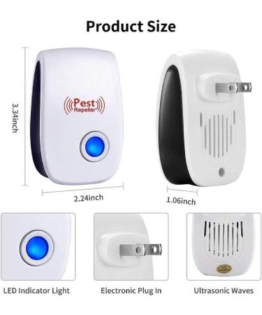 6-Pack Ultrasonic Pest Repeller: Plug-in Mouse, Mice, Mosquito, Spider, Ant, Cockroach, Rodent Repellent - Indoor Pest Defense - Buy Online on GoSupps.com