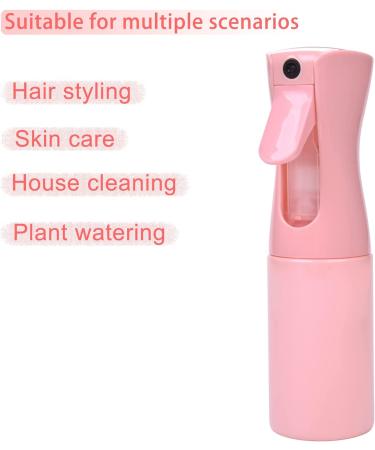 Continuous Spray Bottle 6.8oz/200ml Pink - Refillable Ultra Fine Misting Sprayer for Hairstyling, Cleaning, Salons & More - Buy Online on GoSupps.com