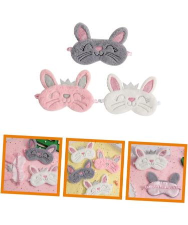 Bunny Eye Mask Set - 3pcs Plush Rabbit Ear Sleeping Eye Patches - Buy Online on GoSupps.com