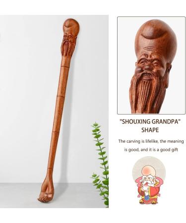 Back Scratchers for Seniors - Wooden Shouxing Grandpa Shape Massage Tool | Itch Relief & Birthday Gift (41.5cm x 3.5cm Primary Color) - Buy Online on GoSupps.com