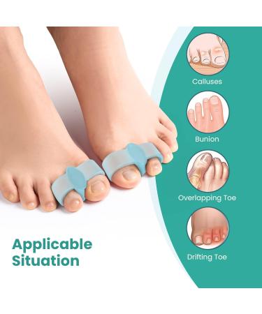 Welnove Toe Separators with 2 Loops - Pack of 12 Soft Gel Bunion Correctors - Big Toe Spacer for Bunion Pain and Overlapping Toe - Blue - Buy Online on GoSupps.com