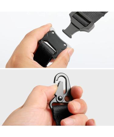 SOWHUP Tactical Keychain - Heavy Duty Quick Release Metal Buckle, HK Clip, Stainless Steel Ring - Black - Buy Online on GoSupps.com