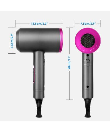 Lostrain Hair Dryer 1800W Blow Dryer Negative Ion Professional Quick Drying Powerful Hairdryer with Diffuser Nozzles Attachment 3 Heat & Cool Setting Blowdryer for Women Home & Travel - Buy Online on GoSupps.com