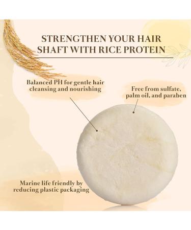 Vitalysin Rice Water Shampoo Bar for Women and Men - Sulfate-Free, Paraben-Free Hair Cleanser for Hair Growth, Anti-Hair Loss, Oily & Dry Hair, Dandruff - Safe for Sensitive Scalp, Thinning Hair - Color-Treated - Buy Online on GoSupps.com