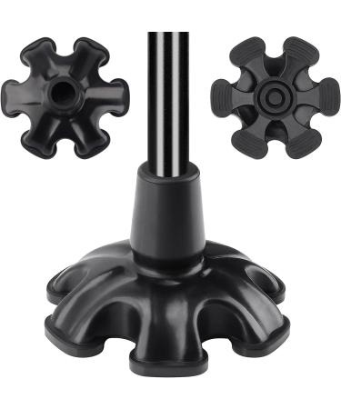 supregear Cane Tip with 6 Prong Non-Slip 6 Support Rubber Cane Tip Self Standing Replacement Cane Tip for 19 mm Diameter Standard Walking Cane Folding Cane Cane Accessory Black 19 mm Black - Buy Online on GoSupps.com