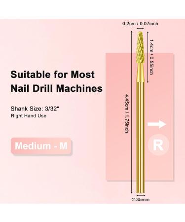 CGBE Nail Miller Attachments - Wolframcarbid Bits for Nail Care | 3/32 Inch Cone Shape Milling Cutter for Dead Skin & Rhinestones - Buy Online on GoSupps.com