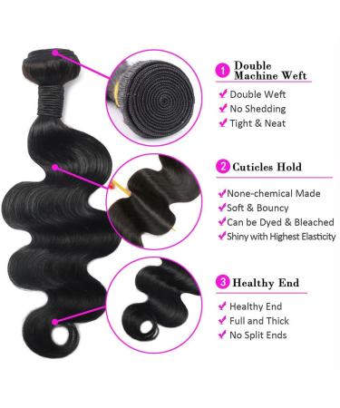 9A Brazilian Virgin Body Wave Human Hair Bundles - 16 18 20 Inch - Natural Color - Buy Online on GoSupps.com