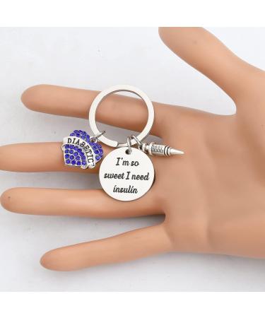 SEIRAA Diabetic Awareness I'm So Sweet I Need Insulin Diabetes Keychain - Perfect Gift for Diabetic Patients - Buy Online on GoSupps.com