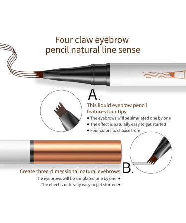 Eyebrow Pencil with 4 Fork Tip 3D Microblading - Magic Eyebrow Pencil Natural Makeup Fine Stroke Magic Eyebrow Pencil Long-Lasting Waterproof Eyebrow Pencil Stay on All Day (Black) - Buy Online on GoSupps.com