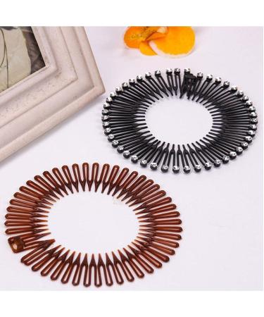 Stretch Hair Combs Plastic Full Circle Headband Flexible Hair Clip Sports Hair Wrap Holder for Women Girls Style 1 - Buy Online on GoSupps.com