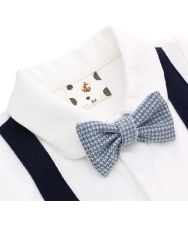 Famuka Baby Boy Formal Wedding Suit 6 Months Blue | Gentleman Tuxedo Outfit with Bows | 2 PCS Set - Buy Online on GoSupps.com