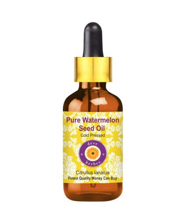 d ve herbes Pure Watermelon Seed Oil (Citrullus lanatus) with Glass Dropper Cold Pressed 30ml (1 oz)