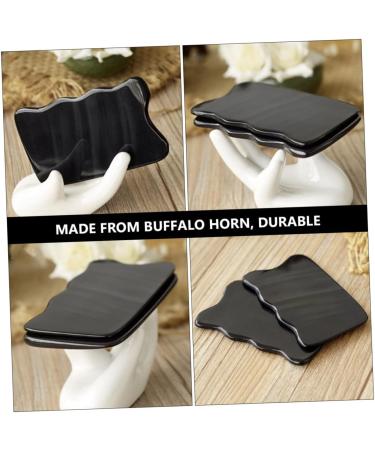 Gleavi 4-Piece Scratching Board Set - Black Gua Sha Facial Massage Tool for Optimal Skin Care | Jade & Buffalo Horn 9.5x5.8x0.3cm - Buy Online on GoSupps.com