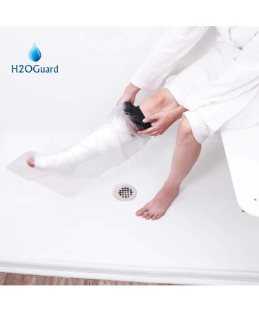 Waterproof Leg Protector for Cast and Bandage | Adult Half-Leg Design with Hygiene Mitt by H2OGuard - Buy Online on GoSupps.com