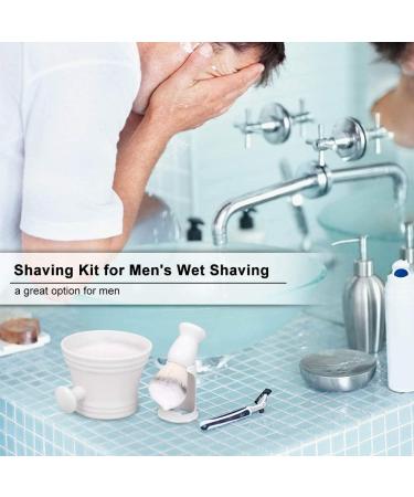 Baugger Shaving Brush Set for Men - Wet Shaving Brush Holder Stand Soap Dish & Mug | Premium Hair & Beard Care - Buy Online on GoSupps.com