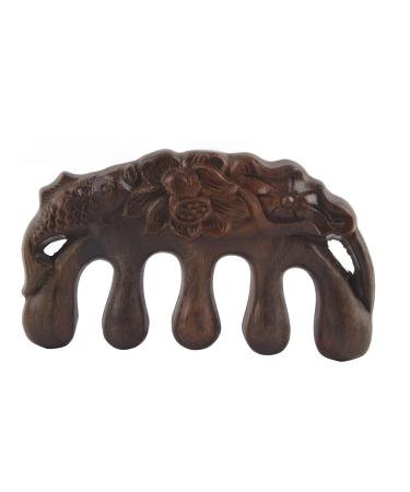Sandalwood Meridian Wide Tooth Massage Comb | Green Sandalwood Head & Scalp Massager for Neck Shoulder & Hand - Best International Shipping - Buy Online on GoSupps.com