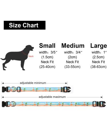 Suredoo Adjustable Dog Collar | Soft & Comfortable Nylon for Small & Medium Dogs | Perfect for Puppies | Neck Size 25-40 cm | Beach Design - Buy Online on GoSupps.com