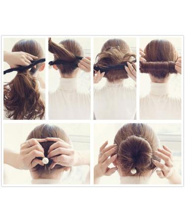 Womens Hair Styling Tools: 2 Pcs Pearl Foam Sponge Donut Bun Maker Clip - DIY Hairstyle Accessories - Buy Online on GoSupps.com