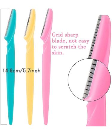 60-Piece Eyebrow Razor Set for Women & Men - Facial Hair Trimmer in Green Pink & Yellow | Precision Cover for Easy Shaping - Buy Online on GoSupps.com