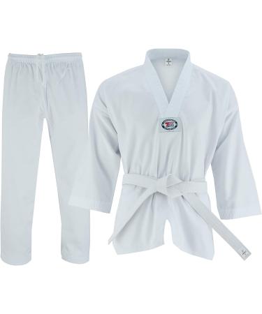 Jaguar 2023 Taekwondo Gi Uniform Set 8oz Ultra Light TKD Suit with Belt - White 0000 for Kids & Adults - Buy Online on GoSupps.com