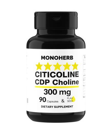 MONOHERB Citicoline CDP Choline 300 mg per Capsule - 90 Vegetarian Capsules