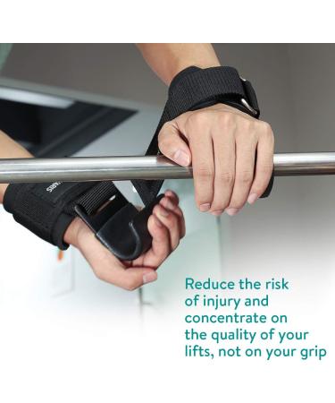Navaris Strength Training Aids with Hooks | Professional Fitness & Bodybuilding Straps - Durable Joint Protection - Black - Buy Online on GoSupps.com