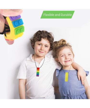 Sensory Chew Necklace for Kids - Silicone Chewy Teething Toy for Autism, ADHD, Anxiety - Textured Chewelry Oral Motor Aid - Buy Online on GoSupps.com