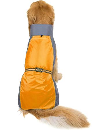 Zunea Waterproof Raincoat for Medium & Large Dogs - Reflective Windproof Mesh Lining | Outdoor Hiking Rain Jacket for Wet Days - Orange 8XL (1 Pack) - Buy Online on GoSupps.com