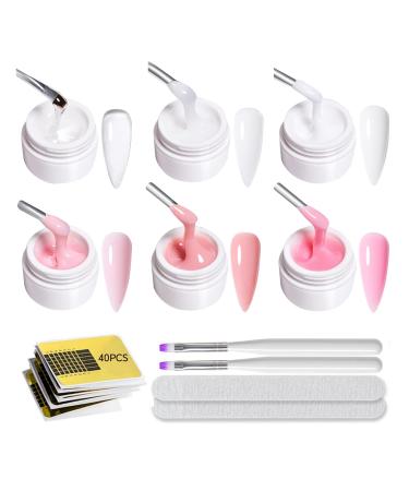 GZSYY Set of 6 builder gels for gel nails - UV builder gel - For nail extensions