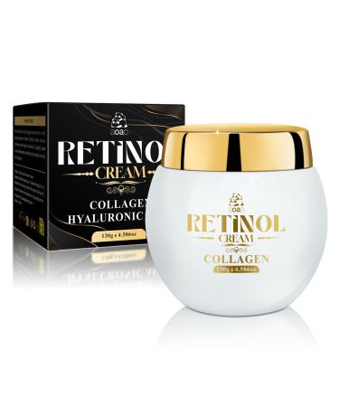 Men's Anti Aging Face Cream for Men, Anti Wrinkle with Retinol, Collagen & Hyaluronic Acid, Restore Skin Barrie, Boost Elasticity, Fresh Scent Face Moisturizer, Skin Tone Treatment, 130g/4.59oz