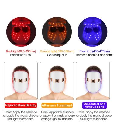 Yofuly LED Face Mask - 3 Color USB Photon Therapy for Acne Anti-Aging & Skin Rejuvenation | Best Skin Treatment for Oily Skin - Buy Online on GoSupps.com