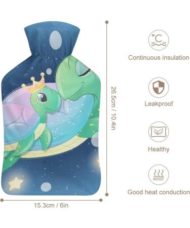 Green Turtle Hot Water Bottle with Plush Cover - Ideal Hand Warmer for Adults & Children - 26.5x15.3cm - Perfect for Comfort & Relaxation - Buy Online on GoSupps.com