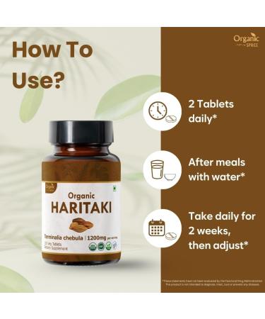 ORGANIC SPREE Haritaki & Tulsi Supplement USDA Organic Terminalia Chebula & Holy Basil 120 Tablets Each - Buy Online on GoSupps.com