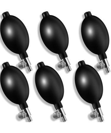 6 Pieces Blood Pressure Bulb Replacement Inflation Bulb Pump Adjustable Hand Squeeze Pump Manual Sphygmomanometer Bulb with Air Release Valve Black