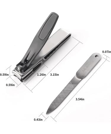 2PC Nail Clipper Set - Stainless Steel Rotary Head for Thick Nails & Nail File | Ideal Gift for Perfect Pedicure - Buy Online on GoSupps.com