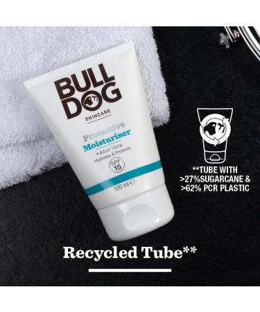 BULLDOG - Skincare for Men | Protective Moisturiser | Face Cream With SPF 15 | 100 ml - Buy Online on GoSupps.com