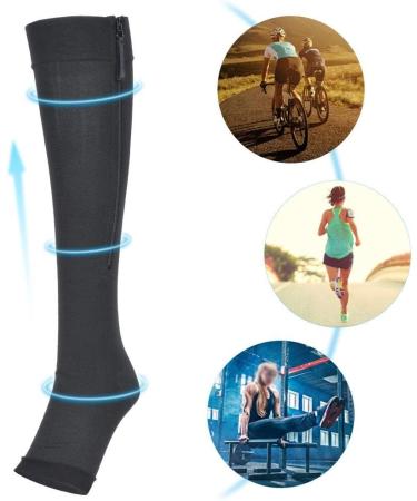 Buy TBES Compression Elastic Stockings - Knee-High Sports Stockings with Zipper | Comfortable & Supportive for Travel & Daily Wear - Buy Online on GoSupps.com
