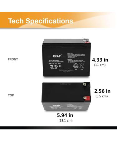Casil 12V 10Ah Sealed Lead Acid Rechargeable Battery - SLA AGM with F2 Terminals for International Shipping - Buy Online on GoSupps.com