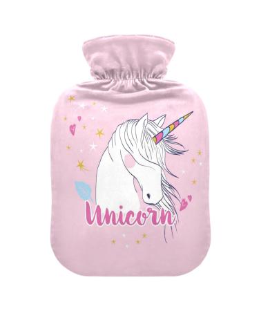 Cute Magic Unicorn Hot Water Bottle with Cover Soft Warm for Winter Bed Hand Neck Shoulders 1L
